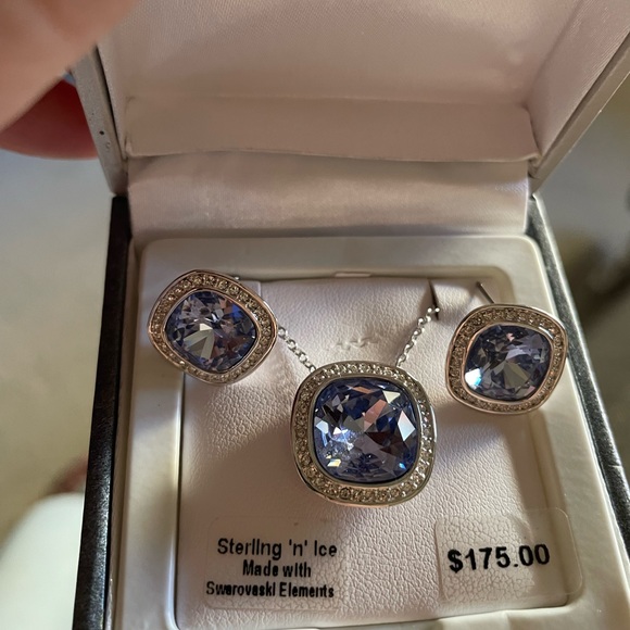 NWT Sterling ‘n Ice Necklace and Earrings. Purple. Made with Swarovski Elements. - Picture 4 of 5